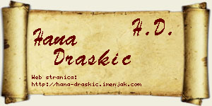 Hana Draškić vizit kartica